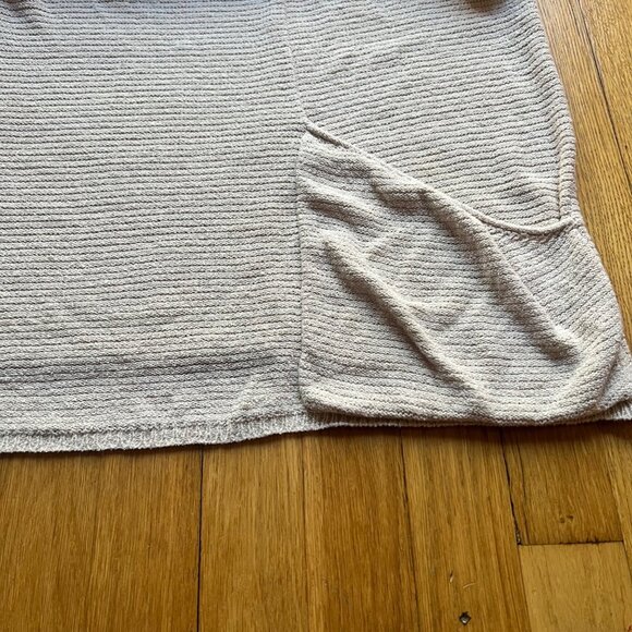 Free People Beach Size L Beige Oatmeal Ribbed Oversized Sweater Tunic Cover Up - Picture 6 of 9